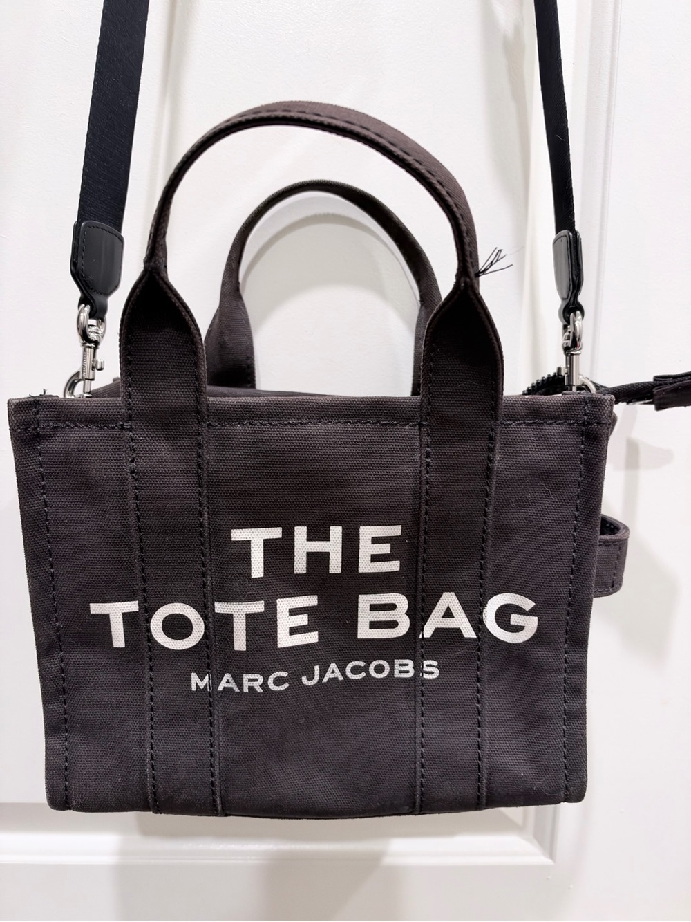 Marc Jacobs Black Canvas 'The Tote Bag' Mini Crossbody